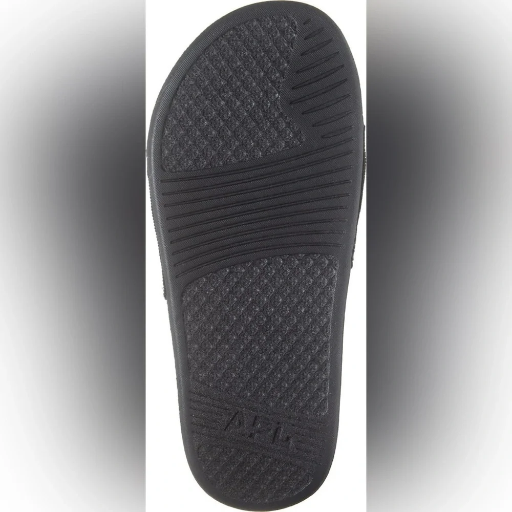 APL TechLoom Knit Sport Slides Black Multicolor Big Logo comfy Sandals NIB 6 - Picture 9 of 11